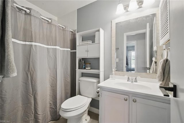 2809 Cedar Cove Ln, Chesapeake, VA 23323 - bathroom with toilet, vanity, and a shower with curtain