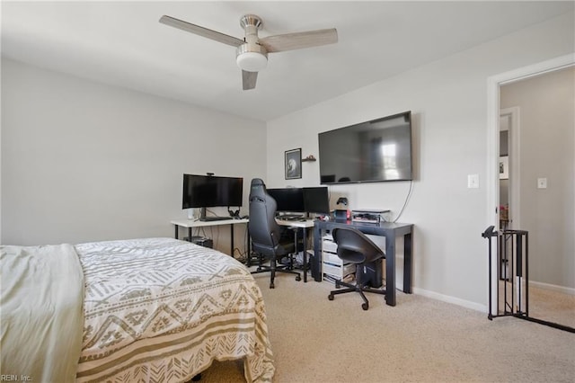 2809 Cedar Cove Ln, Chesapeake, VA 23323 - bedroom with carpet floors, an office area, baseboards, and a ceiling fan