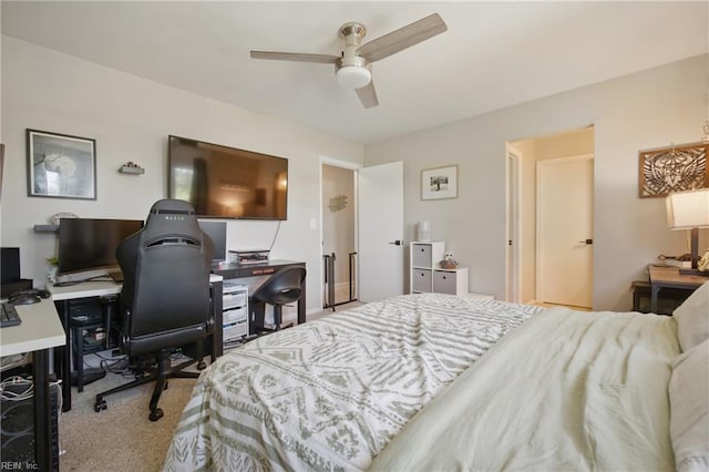 2809 Cedar Cove Ln, Chesapeake, VA 23323 - carpeted bedroom with an office area and a ceiling fan