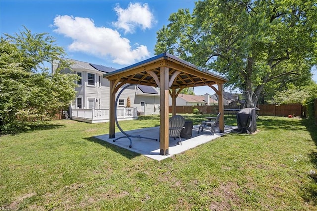 2809 Cedar Cove Ln, Chesapeake, VA 23323 - view of yard featuring a gazebo, a patio area, and a wooden deck