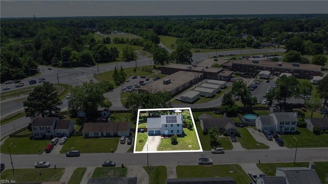 2809 Cedar Cove Ln, Chesapeake, VA 23323 - aerial view of property and surrounding area featuring a heavily wooded area and property parcel outlined