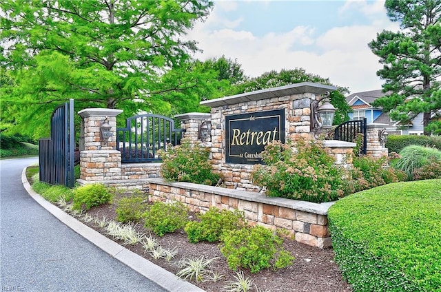 view of community sign