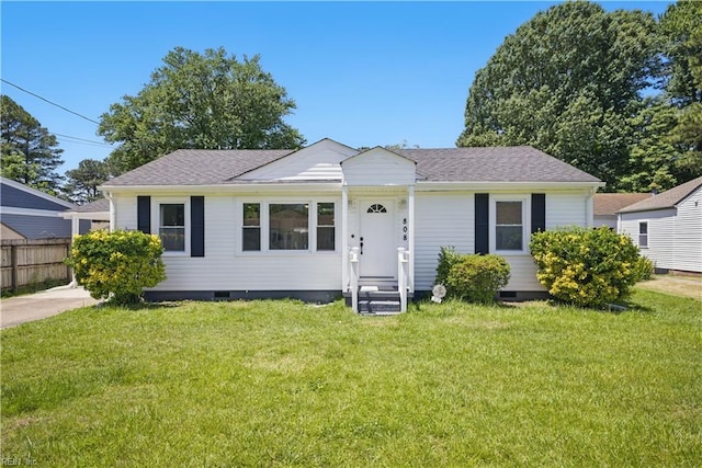 808 Williams Ave, Chesapeake, VA 23323 - view of front facade featuring crawl space, roof with shingles, and entry steps