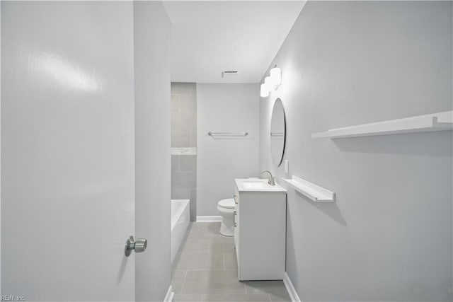 808 Williams Ave, Chesapeake, VA 23323 - bathroom with tile patterned floors, toilet, vanity, and baseboards