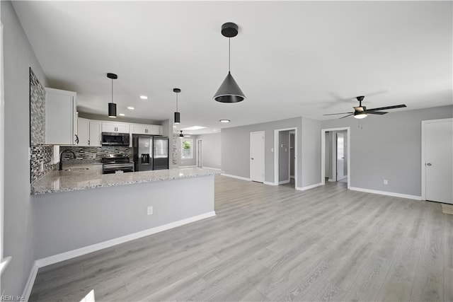 808 Williams Ave, Chesapeake, VA 23323 - kitchen with stainless steel appliances, a ceiling fan, a sink, baseboards, and recessed lighting