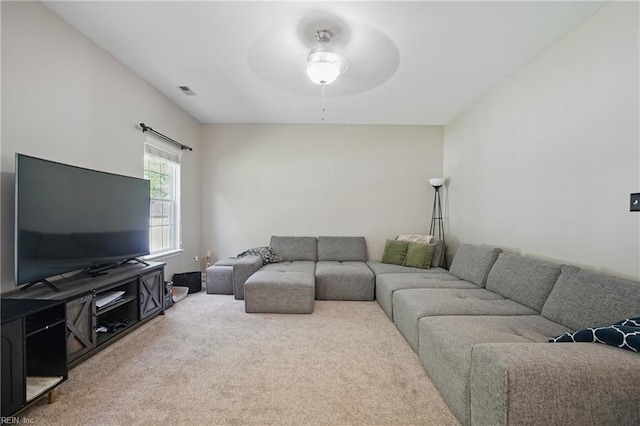 105 Christophers Ln, Hampton, VA 23666 - living room featuring a ceiling fan and carpet flooring