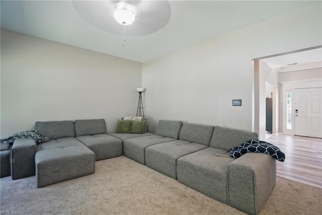 105 Christophers Ln, Hampton, VA 23666 - living room with a ceiling fan and wood finished floors
