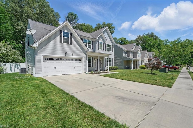 105 Christophers Ln, Hampton, VA 23666 - view of front of home featuring driveway, central AC unit, and covered porch