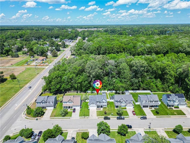 105 Christophers Ln, Hampton, VA 23666 - aerial perspective of suburban area featuring a forest
