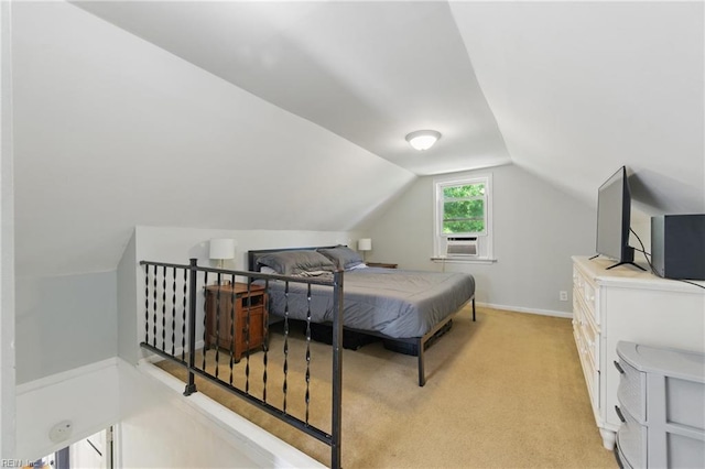 7811 Nesbitt Dr, Norfolk, VA 23505 - bedroom with lofted ceiling, light colored carpet, baseboards, and cooling unit