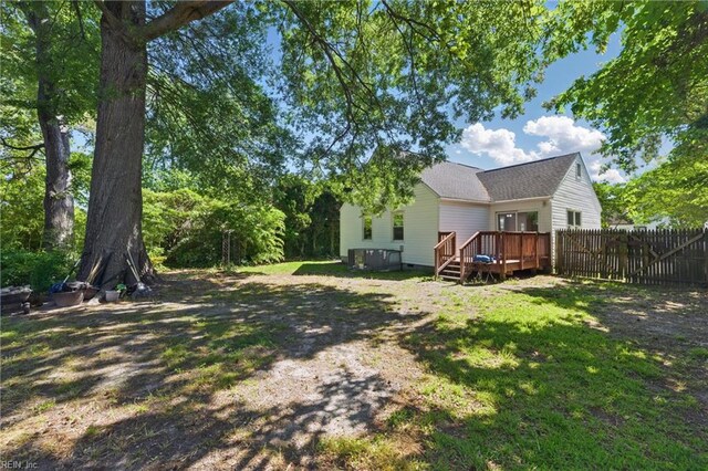 7811 Nesbitt Dr, Norfolk, VA 23505 - view of yard featuring a deck