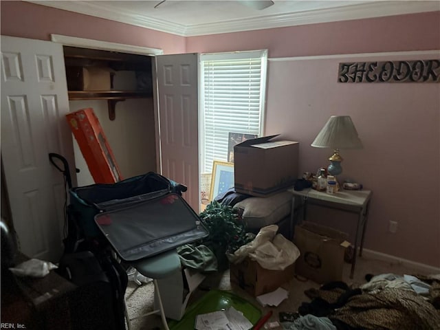 431 Mishannock Way, Chesapeake, VA 23323 - carpeted bedroom featuring a closet, ornamental molding, and baseboards