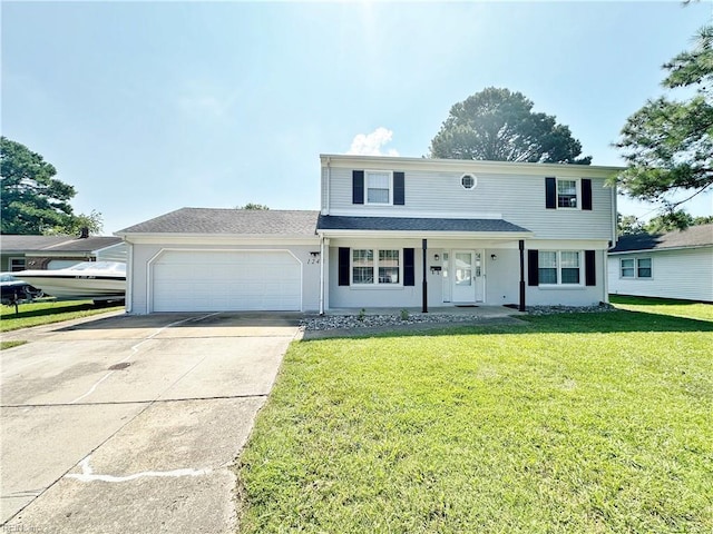 1248 Gladiola Cres, Virginia Beach, VA 23453 - view of front of house with a garage, concrete driveway, and a front yard