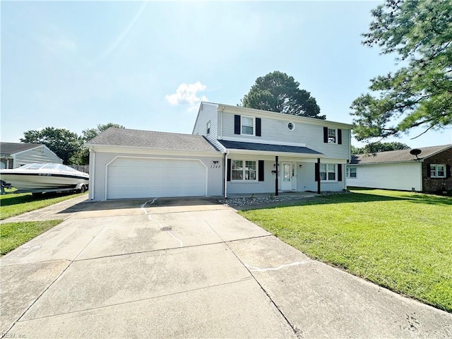 1248 Gladiola Cres, Virginia Beach, VA 23453 - traditional-style house with a garage, driveway, and a front lawn