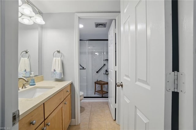 1222 E Ocean View Ave Unit 302, Norfolk, VA 23503 - full bath featuring vanity, a shower stall, tile patterned floors, and toilet