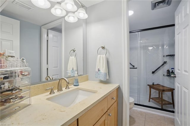 1222 E Ocean View Ave Unit 302, Norfolk, VA 23503 - full bath with a shower stall, toilet, tile patterned flooring, and vanity