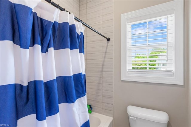 2316 William D Lee Ct, Virginia Beach, VA 23456 - bathroom with toilet and shower / bath combo with shower curtain
