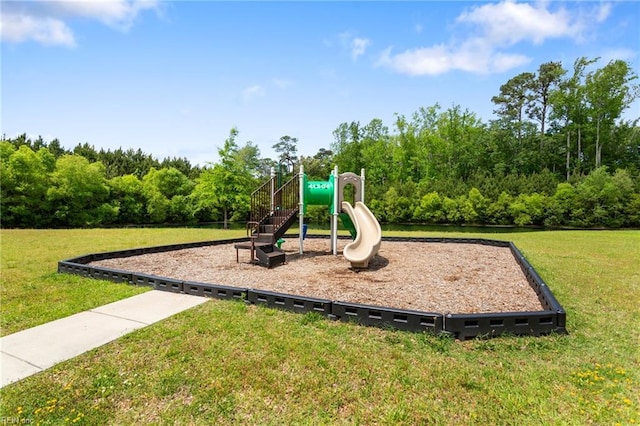 2316 William D Lee Ct, Virginia Beach, VA 23456 - community play area with a lawn and a forest view