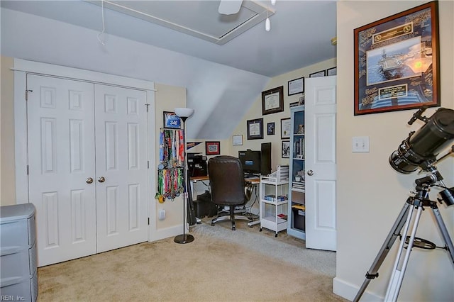 9527 24th Bay St, Norfolk, VA 23518 - office space featuring carpet flooring, attic access, lofted ceiling, and baseboards