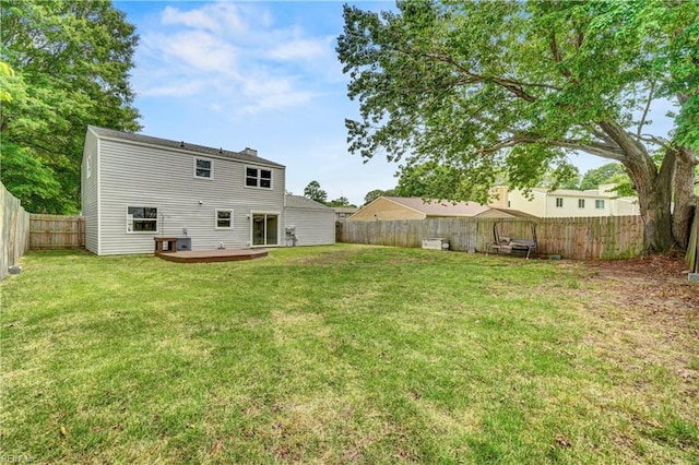 913 Fluvanna Rd, Newport News, VA 23601 - rear view of property with a wooden deck and a chimney