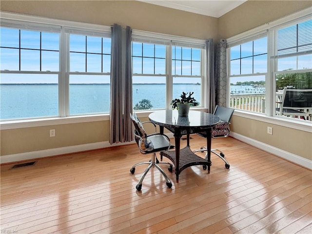 564 Riverside Dr, Lancaster, VA 22503 - sunroom with a water view