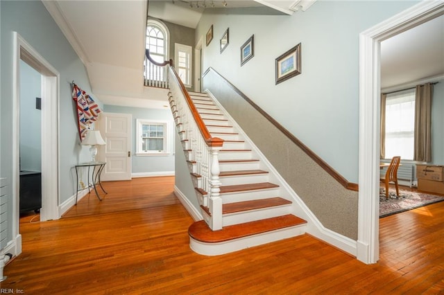 502 Pembroke Ave, Norfolk, VA 23507 - stairway featuring wood-type flooring and baseboards