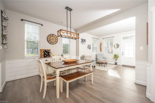 1951 Flintshire Dr, Chesapeake, VA 23323 - dining room with a wainscoted wall and wood finished floors