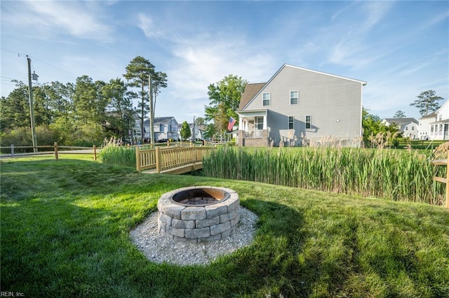 1951 Flintshire Dr, Chesapeake, VA 23323 - view of yard featuring a fire pit