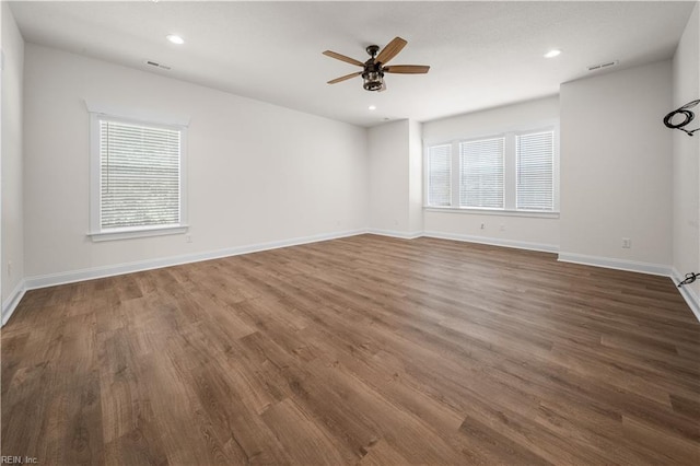 5376 Kenmere Ln, Smithfield, VA 23430 - spare room featuring wood finished floors, a ceiling fan, recessed lighting, and baseboards