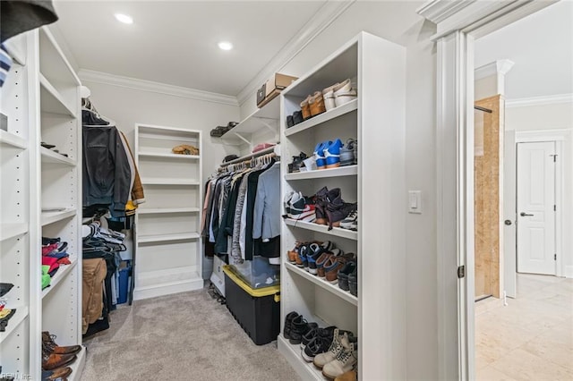 view of walk in closet