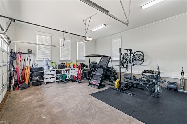 garage featuring a garage door opener