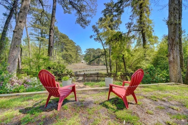 view of yard featuring fence