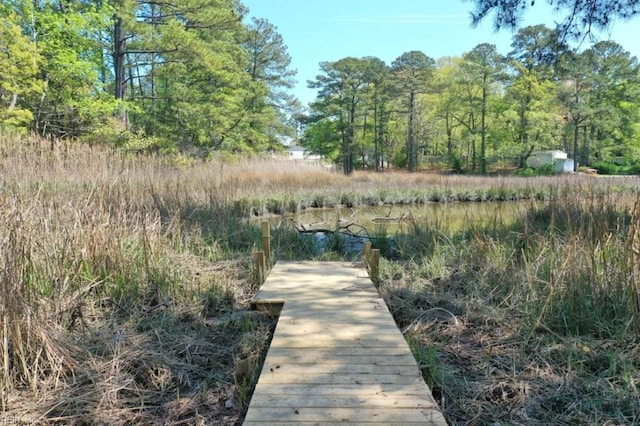 view of dock area