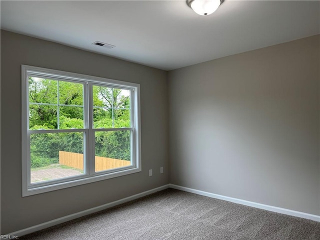 carpeted empty room with baseboards