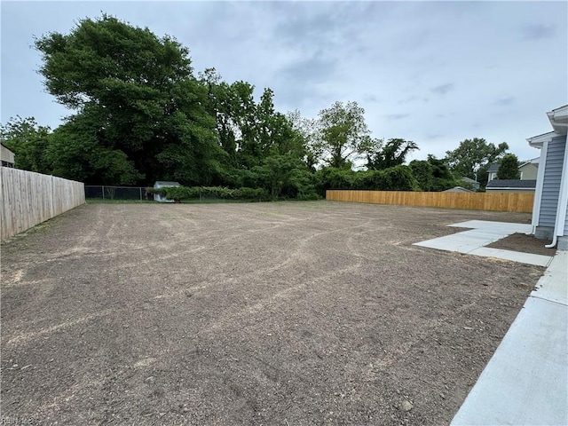view of yard with fence