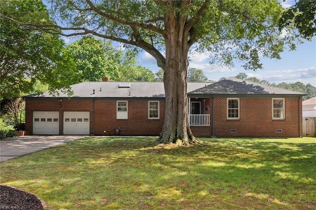 611 Windemere Rd, Newport News, VA 23602 - back of property with crawl space, brick siding, a garage, driveway, and a chimney