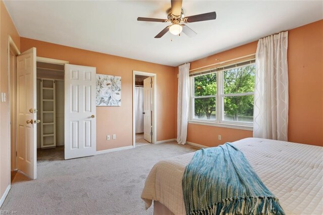 611 Windemere Rd, Newport News, VA 23602 - bedroom with baseboards, carpet floors, and a ceiling fan