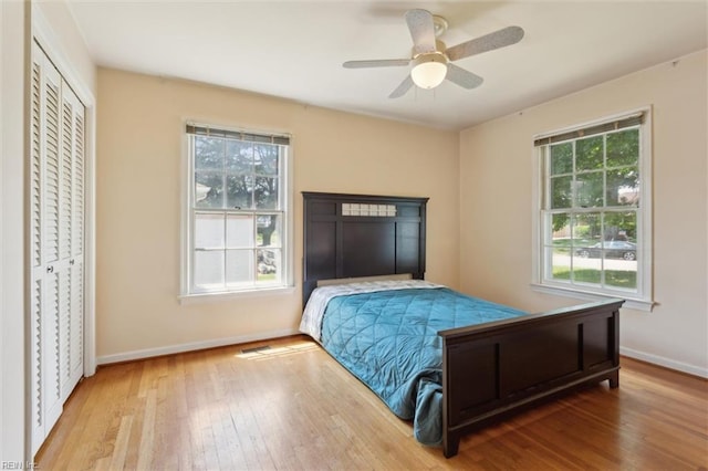 611 Windemere Rd, Newport News, VA 23602 - bedroom with hardwood / wood-style floors, baseboards, and a ceiling fan