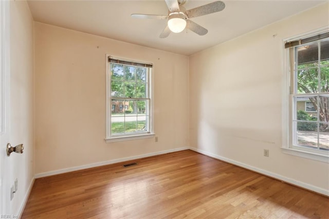 611 Windemere Rd, Newport News, VA 23602 - empty room featuring light wood-style floors, baseboards, and ceiling fan