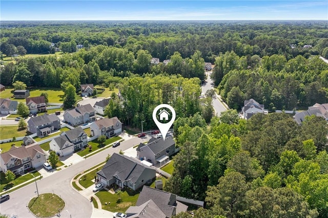 219 Dunway Ln, Chesapeake, VA 23323 - aerial overview of property's location featuring a forest and nearby suburban area