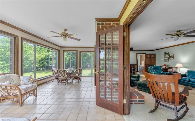 136 Crescent Dr, Franklin, VA 23851 - sunroom / solarium with crown molding and tile patterned flooring