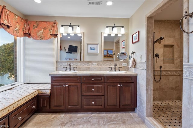 111 Riverside Dr, Suffolk, VA 23435 - full bath with walk in shower, double vanity, and recessed lighting