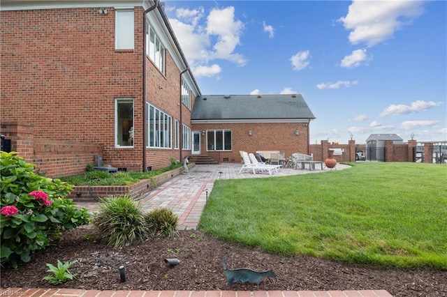 111 Riverside Dr, Suffolk, VA 23435 - rear view of property featuring brick siding, a patio, and entry steps