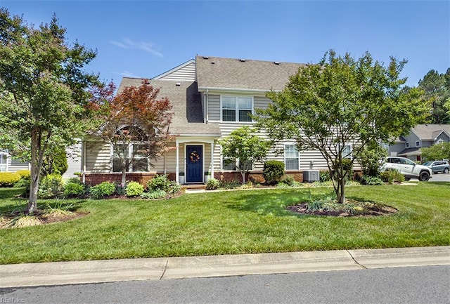 455 Fairway Lookout, Williamsburg, VA 23188 - view of front of property with a front yard and central AC