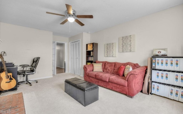 5009 Meadow Pines Pl, Virginia Beach, VA 23464 - carpeted living room featuring a ceiling fan and baseboards