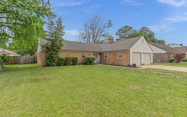 5009 Meadow Pines Pl, Virginia Beach, VA 23464 - view of front facade featuring brick siding, a garage, driveway, and a chimney