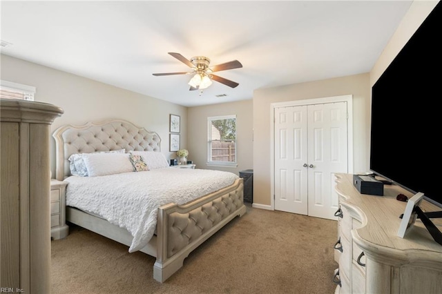 1117 Confederate Cres, Virginia Beach, VA 23453 - bedroom featuring carpet flooring, a closet, ceiling fan, and baseboards