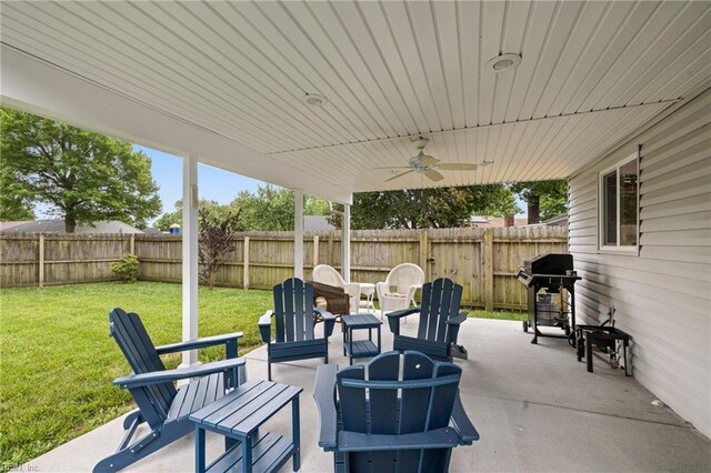 1117 Confederate Cres, Virginia Beach, VA 23453 - view of patio / terrace with area for grilling and a ceiling fan