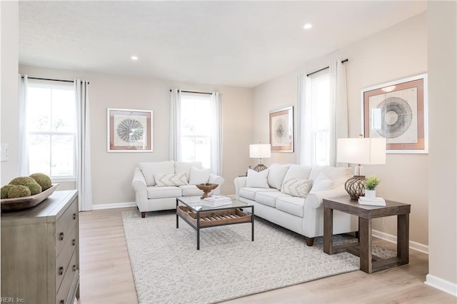 268 Tern Ave, Portsmouth, VA 23701 - living area with light wood finished floors, baseboards, healthy amount of natural light, and recessed lighting