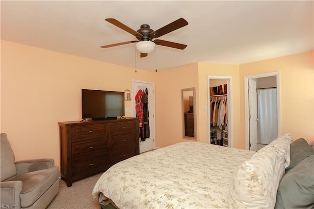 823 Jessie Cir, Newport News, VA 23608 - bedroom featuring light colored carpet, a spacious closet, ceiling fan, and a closet